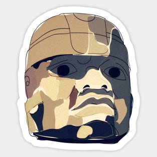 Olmec Head statue Sticker